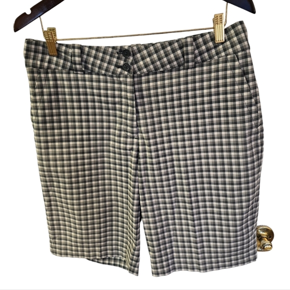 Nike Pants - Nike Golf Dri Fit Women's Shorts Plaid Green Gray Size 12